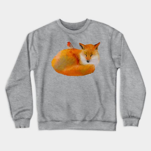 Fox & Bird Crewneck Sweatshirt by albdesigns